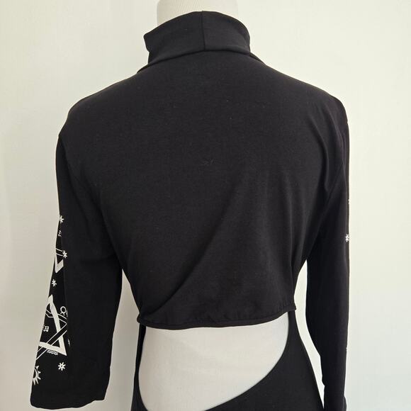 Disturbia Goth Sheath Dress Zodiac Symbols Mystical Cut Out Sexy Women 6 - Picture 7 of 14